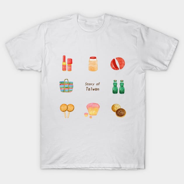 Story of Taiwan❤️ T-Shirt by Rose Chiu Food Illustration